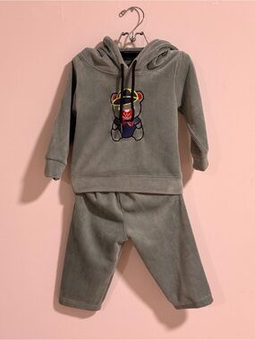 ✨ 3 for $15 Kids Corduroy Bear Hoodie Set - Sage Green vintage 2YK